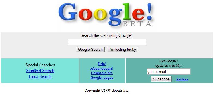 wayback-google.com-2decembre1998 wayback-google.com-2decembre1998 Wayback Machine : la machine à remonter le temps des sites Internet