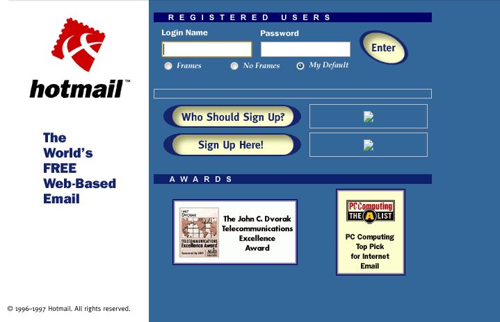 wayback-hotmail.com-10decembre1997 wayback-hotmail.com-10decembre1997 Wayback Machine : la machine à remonter le temps des sites Internet