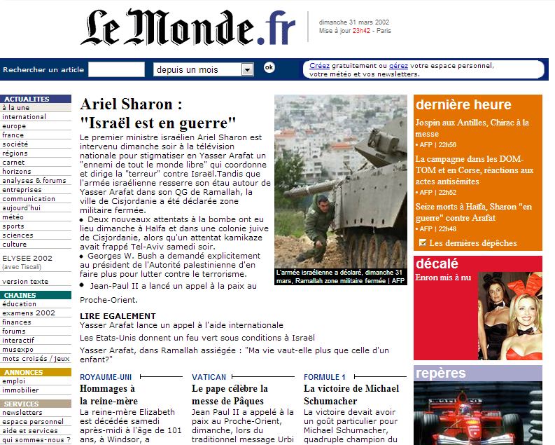 wayback-une-monde.fr-1avril2002 wayback-une-monde.fr-1avril2002 Wayback Machine : la machine à remonter le temps des sites Internet